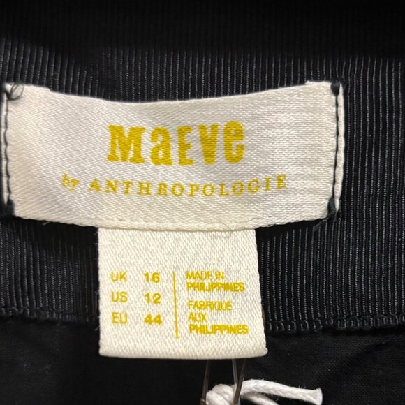 Maeve By Anthropologie Tweed Belted Mini Dress Size 12 Black & White Sleeveless - Picture 10 of 11